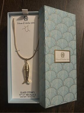 House of Harlow 1960 Gold Fish Necklace